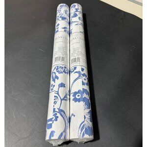 Serena & Lily Claremont Floral Print Wallpaper (Set of 2 Rolls)-French Blue